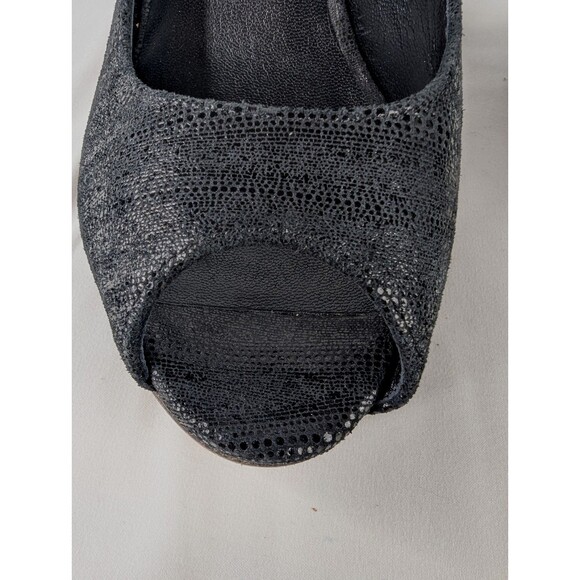 Cole Haan Mariela Slingback Peep Toe Stiletto Platform Pumps Heels Size 7 Black - Picture 4 of 11